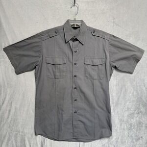 Brigade Quartermasters Shirt Mens Medium Gray Combat Cloth Short Sleeve USA